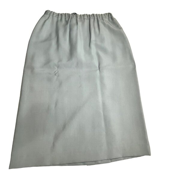 AW Medium Light Blue High-Waisted Midi Skirt With Pockets & Tie Belt 83i - Picture 1 of 9